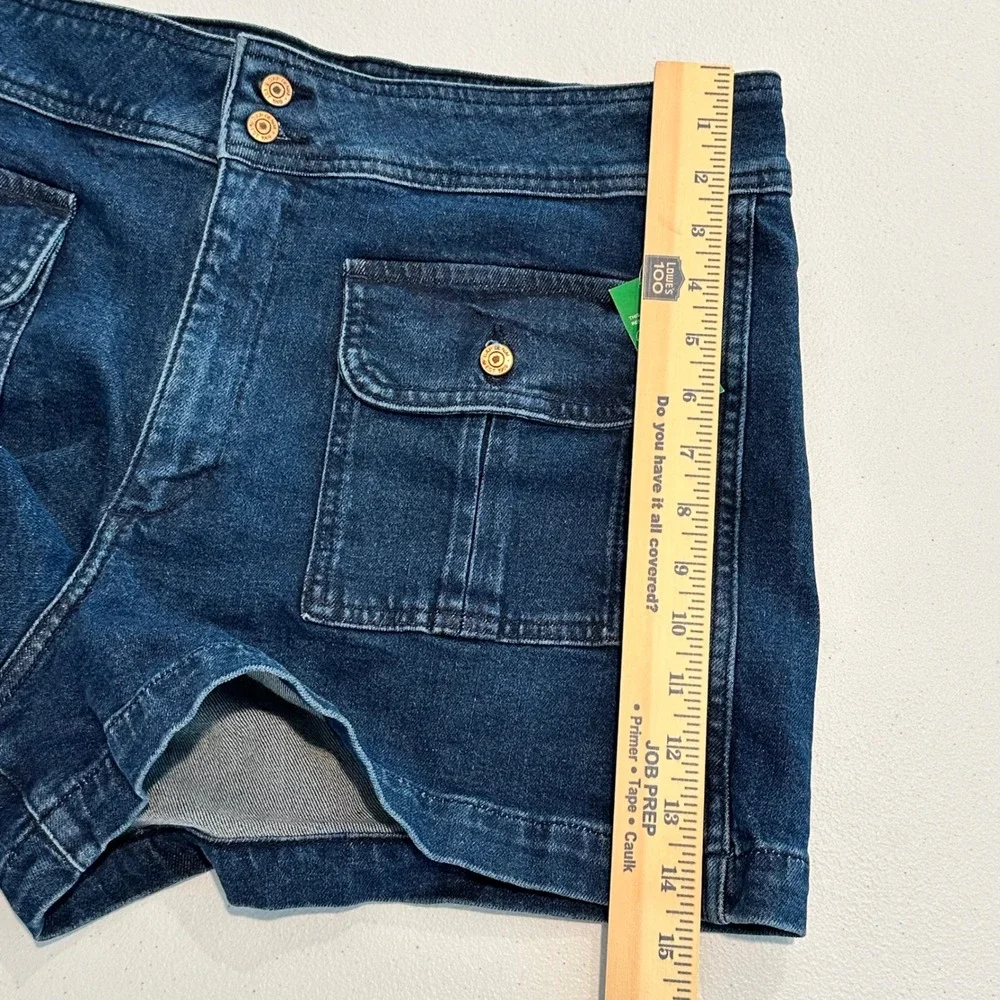 Gap Women's High Rise Stride Short Denim Indigo Blue Size 33 16R NWT Cargo Style